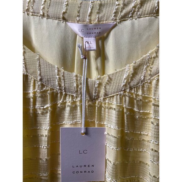 Lauren Conrad Pale Yellow Textured Blouse Size XL - Picture 4 of 9